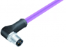 Sensor actuator cable, M12-cable plug, angled to open end, 5 pole, 2 m, PUR, purple, 4 A, 77 2527 0000 50705-0200