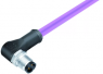 Sensor actuator cable, M12-cable plug, angled to open end, 5 pole, 5 m, PUR, purple, 4 A, 77 2527 0000 50705-0500