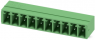 Pin header, 10 pole, pitch 5.08 mm, angled, green, 1803358