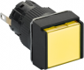 Signal light, illuminable, waistband square, yellow, front ring black, mounting Ø 16 mm, XB6ECV5BP