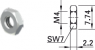 Hexagon nut, M4, W 7 mm, H 2.2 mm, nickel, 22.6610