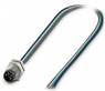 Sensor actuator cable, M8-flange plug, straight to open end, 4 pole, 0.5 m, 4 A, 1453481