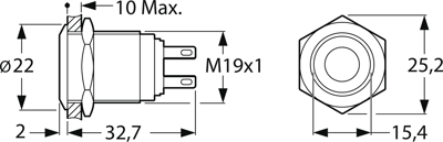 PAV19BMFW1F6N GREATECS Pushbutton Switches Image 2