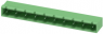 Pin header, 10 pole, pitch 7.62 mm, angled, green, 1728934