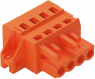 Socket header, 4 pole, pitch 5.08 mm, angled, orange, 231-304/031-000