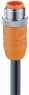 Sensor actuator cable, M12-cable plug, straight to open end, 4 pole, 2 m, PVC, orange, 4 A, 12087