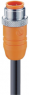 Sensor actuator cable, M12-cable plug, straight to open end, 8 pole, 2 m, PVC, orange, 2 A, 12099