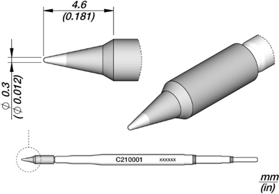 C210001 JBC Soldering tips, desoldering tips and hot air nozzles