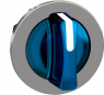 Front element, illuminable, latching, waistband round, blue, 3 x 45°, mounting Ø 30.5 mm, ZB4FK1363