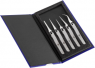 ESD reverse action tweezers (5 tweezers), uninsulated, antimagnetic, stainless steel, K5PINX