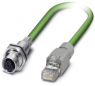PROFINET cable, M12 socket, straight to RJ45 plug, straight, Cat 5e, SF/TQ, PVC, 0.5 m, green