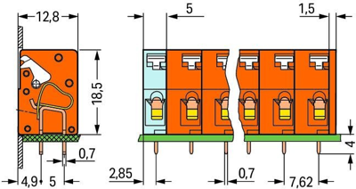 741-410 WAGO PCB Terminal Blocks Image 2