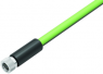 Sensor actuator cable, M8-cable socket, straight to open end, 4 pole, 2 m, PUR, green, 4 A, 77 5430 0000 50704-0200