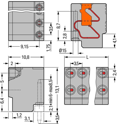 252-152 WAGO PCB Terminal Blocks Image 2