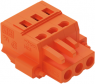 Socket header, 3 pole, pitch 5.08 mm, angled, orange, 231-303/107-000