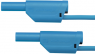 Measuring lead with (4 mm plug, spring-loaded, straight) to (4 mm plug, spring-loaded, straight), 250 mm, blue, PVC, 2.5 mm², CAT III