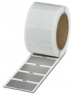 Polyester Label, (L x W) 60 x 30 mm, silver, Roll with 1000 pcs