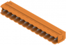 Pin header, 13 pole, pitch 5 mm, angled, orange, 1580970000