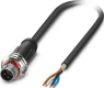 Sensor actuator cable, M12-cable plug, straight to open end, 4 pole, 1.5 m, PUR, black gray, 4 A, 1476855