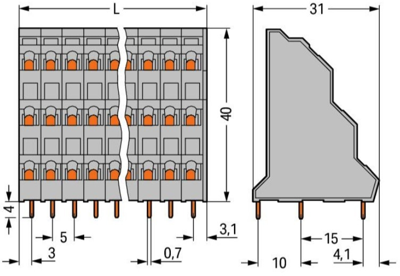 737-104 WAGO PCB Terminal Blocks Image 2