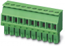 Socket header, 10 pole, pitch 3.81 mm, straight, green, 1827208