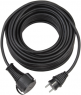 Extension line, Europe, plug type E + F, straight on jack type F, straight, AT-N05V3V3-F 3G1.5mm², black, 25 m