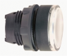 Pushbutton, illuminable, latching, waistband round, white, front ring black, mounting Ø 22 mm, ZB5AH013