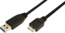 USB 3.0 Adapter cable, USB plug type A to micro USB plug type B, 2 m, black