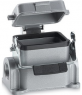 Bulkhead housing, size HB6, aluminum alloy, 2 x PG16, angled, longitudinal bow locking, IP65, 10009000