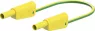 Measuring lead with (4 mm lamella plug, straight) to (4 mm lamella plug, straight), 250 mm, green/yellow, PVC, 2.5 mm², CAT II, CAT III, 66.2014-02520