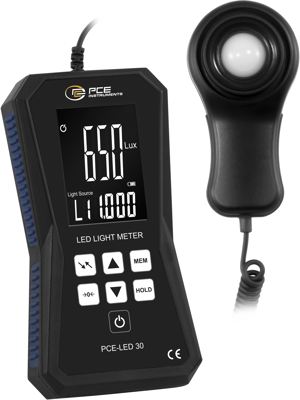 PCE-LED 30 PCE Instruments Luxmeter, Sound Level Meter, Magnetic Field Tester Image 1