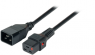 Extension line, C20-plug, straight on C19 jack, straight, H05VV-F3G1.5mm², black, 3 m