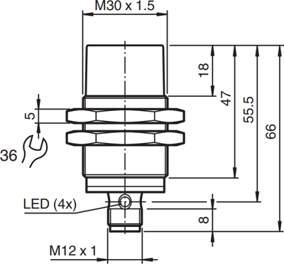 NXN25-30GM50-E2-V1 PEPPERL+FUCHS Proximity Switches, Reed switches Image 2