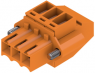 Socket header, 3 pole, pitch 3.5 mm, angled, orange, 1639020000