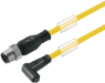 Sensor actuator cable, M12-cable plug, straight to M8-cable socket, angled, 3 pole, 1.5 m, PUR, yellow, 4 A, 1093150150