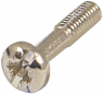 Collar Screw, Cross Recess/Slotted,M2.5 x 12.3 mm, Steel, Nickel Plated, 100 pieces