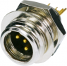 XLR panel plug, 5 pole, gold-plated, 0.22 mm², AWG 24, zinc, RT5MP