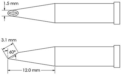 GT4-HF6015V METCAL Soldering tips, desoldering tips and hot air nozzles