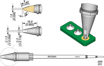 R470041 JBC Soldering tips, desoldering tips and hot air nozzles