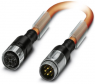 Sensor actuator cable, M40-cable plug, straight to M40-cable socket, straight, 8 pole, 10 m, PUR, orange, 44 A, 1620392