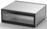 19 inch desktop enclosure, 3 U, 63 HP, (W x H x D) 342.4 x 132.6 x 315.5 mm, aluminum, gray, 24572-053