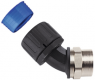 45° hose fitting, M20, 12 mm, polyamide/brass, nickel-plated/TPE, IP66/IP67/IP68/IP69K, black, (L) 68 mm