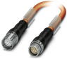 Sensor actuator cable, M23-cable plug, straight to M23-cable socket, straight, 12 pole, 10 m, TPU, orange, 9 A, 1619294