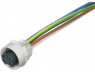 Sensor actuator cable, 7/8"-flange plug, straight to open end, 4 pole, 0.2 m, PUR, 8 A, 1471520000