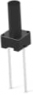 Short-stroke pushbutton, Form A (N/O), 50 mA/24 VDC, unlit , actuator (black, L 9.4 mm), 1.56 N, THT