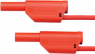 Measuring lead with (4 mm plug, spring-loaded, straight) to (4 mm plug, spring-loaded, straight), 2 m, red, PVC, 2.5 mm², CAT III