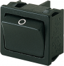 Rocker switch, black, 2 pole, On-Off, off switch, 10 (4) A/250 VAC, 6 (4) A/250 VAC, IP40, unlit, printed