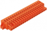Socket header, 20 pole, pitch 5.08 mm, angled, orange, 231-320/031-000
