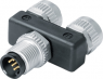 Adapter, 2 x M12 (8 pole, socket) to M12 (8 pole, plug), Y-shape, 79 5211 00 08