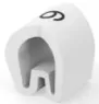 PVC cable maker, imprint "9", (L) 4.5 mm, max. bundle Ø 2 mm, white, EC4992-000